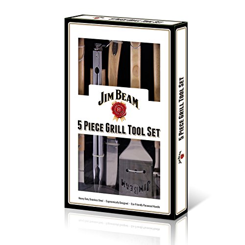 JIM BEAM Grillbesteck-Geschenkset/ Holzgriffe/ 5 tlg.