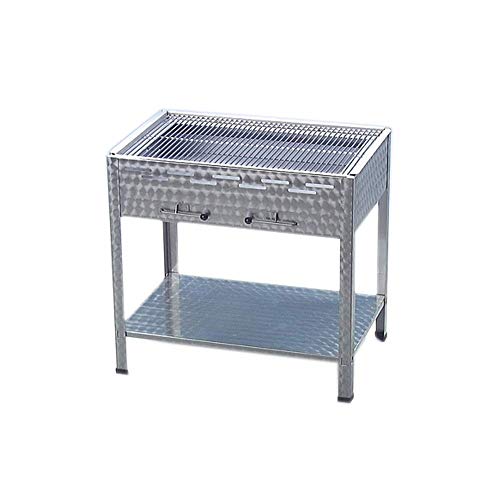 BSR-Grillen Holzkohlegrill Grillwagen Kohlegrill aus Edelstahl 65x53x80 cm Grillfläche 59,5x47 cm ideal für Privat Verein Catering Gastronomie (Grillrost verchromt)