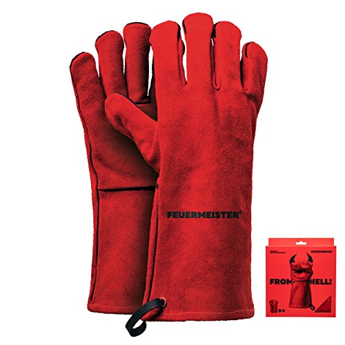 Feuermeister Leder Grillhandschuhe Gr.10 - Schwarz, 50173615B