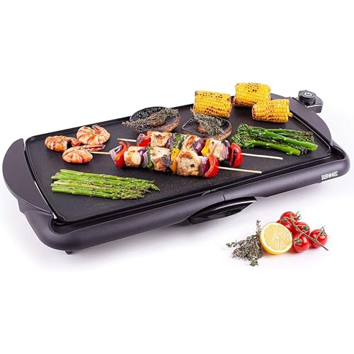 Duronic GP20 elektrischer Tischgrill 2000 W, Antihaftbeschichtung, drinnen und außen, Barbecue Elektrogrill, einfache Reinigung, Easygrill, extragroße Grillfläche