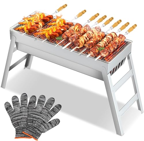 Schickling Holzkohlegrill "Walter XL - Classic" BBQ Grillwagen aus hochwertigem Edelstahl mit doppelwandigem Grilldeckel - Made in Germany: 5-Fach verstellbar, 4-teiliger Rost, Grillfläche: 71x45cm