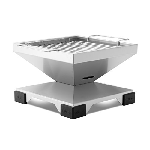 THÜROS T1 Edelstahl Tischgrill – Kompakter Holzkohlegrill mit 30x30 cm Grillfläche, erweiterbar, spülmaschinengeeignet, ideal für Camping und Balkon