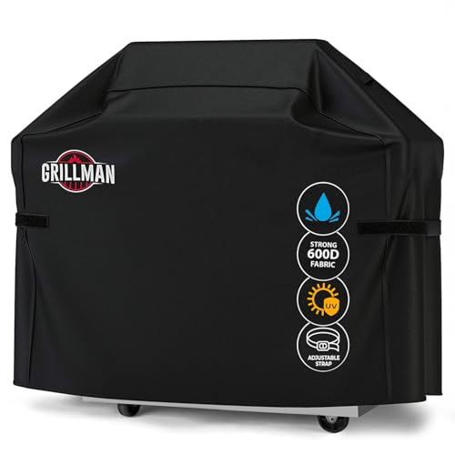 Grillman Grill Abdeckhaube Gasgrill Grillabdeckung Regendicht BBQ Abdeckung Cover Schutzhülle Haube Staubdicht Grill Abdeckplane Grillschutz 147 x 61 x 122cm - Schwarz
