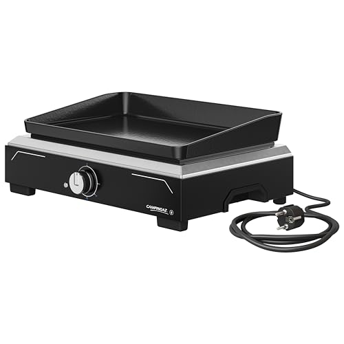 Campingaz Plancha Electric 1 XD | Elektrogrill Indoor & Outdoor | Plancha-Teppanyaki-Grillplatte | Tragbarer Balkongrill | Antihaftbeschichtung | Gußeisen | Leistung 2500 W | 52 x 39 x 19cm