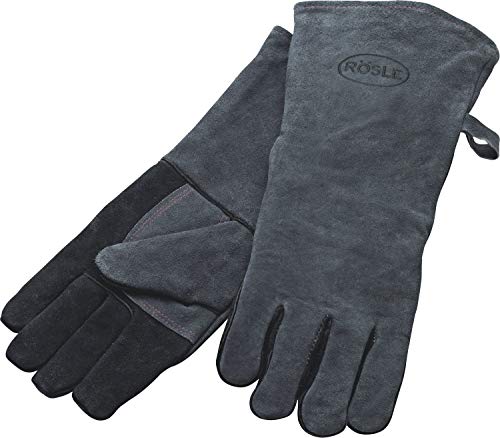 Rösle Grillhandschuhe, 2-TLG, Leder, Zertifiziert, Universalgröße 24/XL in Geschenkkarton - Ofenhandschuhe, BBQ Handschuhe, Kochhandschuhe, Alternative zum Topflappen