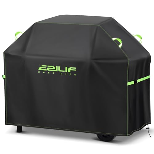 Ezilif Grillabdeckung Wetterfest 165x70x125cm Grill Abdeckung 420D Oxford-Gewebe Wasserdicht Reißfest, Schutz Grill vor Rost und Schimmel, Grill Abdeckhaube für Weber/Enders/Char Broil/Napoleon/Rösle