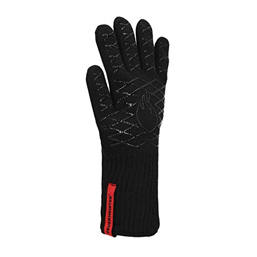 Feuermeister Premium BBQ Grillhandschuh in Größe 12/1 Paar / EN407 Zertifiziert/bis 500°C hitzebeständig/aus hochwertiger Aramid/Nomex Faser/extra lang zum Backen, Kochen, Grillen (12)
