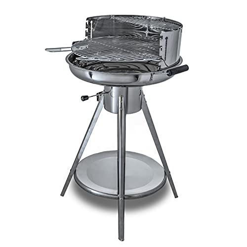ACTIVA Holzkohlegrill Ibiza I Premium Holzkohle Grill aus Edelstahl mit hochwertigem & verchromtem Grillrost I Robuster Kohlegrill für ein einzigartiges Grillerlebnis I inkl. Warmhalterost